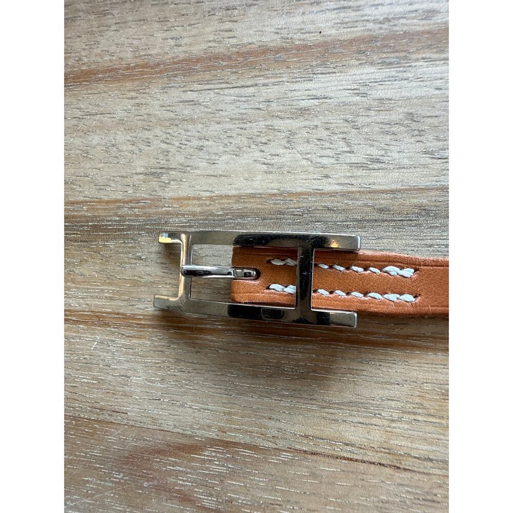 Hermès Hapi Cognac and Silver Triple Tour Bracelet AUTHENTIC comes with box - Picture 10 of 10